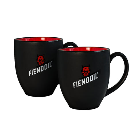 Ceramic coffee mugs - 15 Oz. Matte black/red interior.  2-Pack